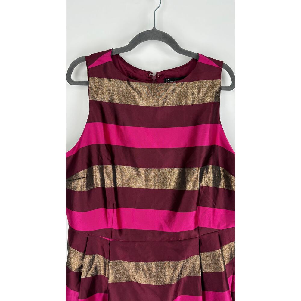 New York & Company Sleeveless Striped Jacquard A-Line Dress Womens Plus Size 2X - Picture 5 of 10